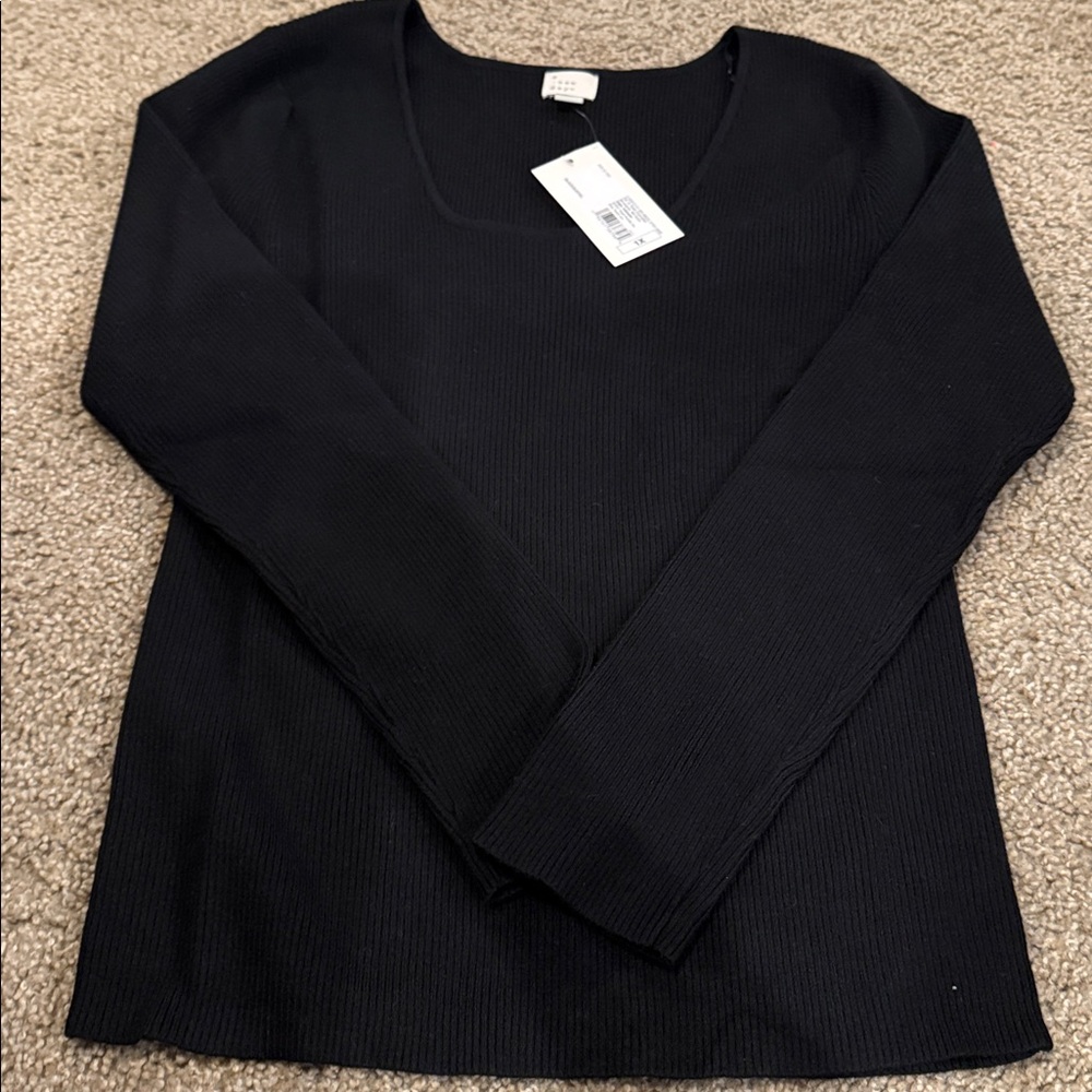 a new day Women's V-Neck Black Sweater